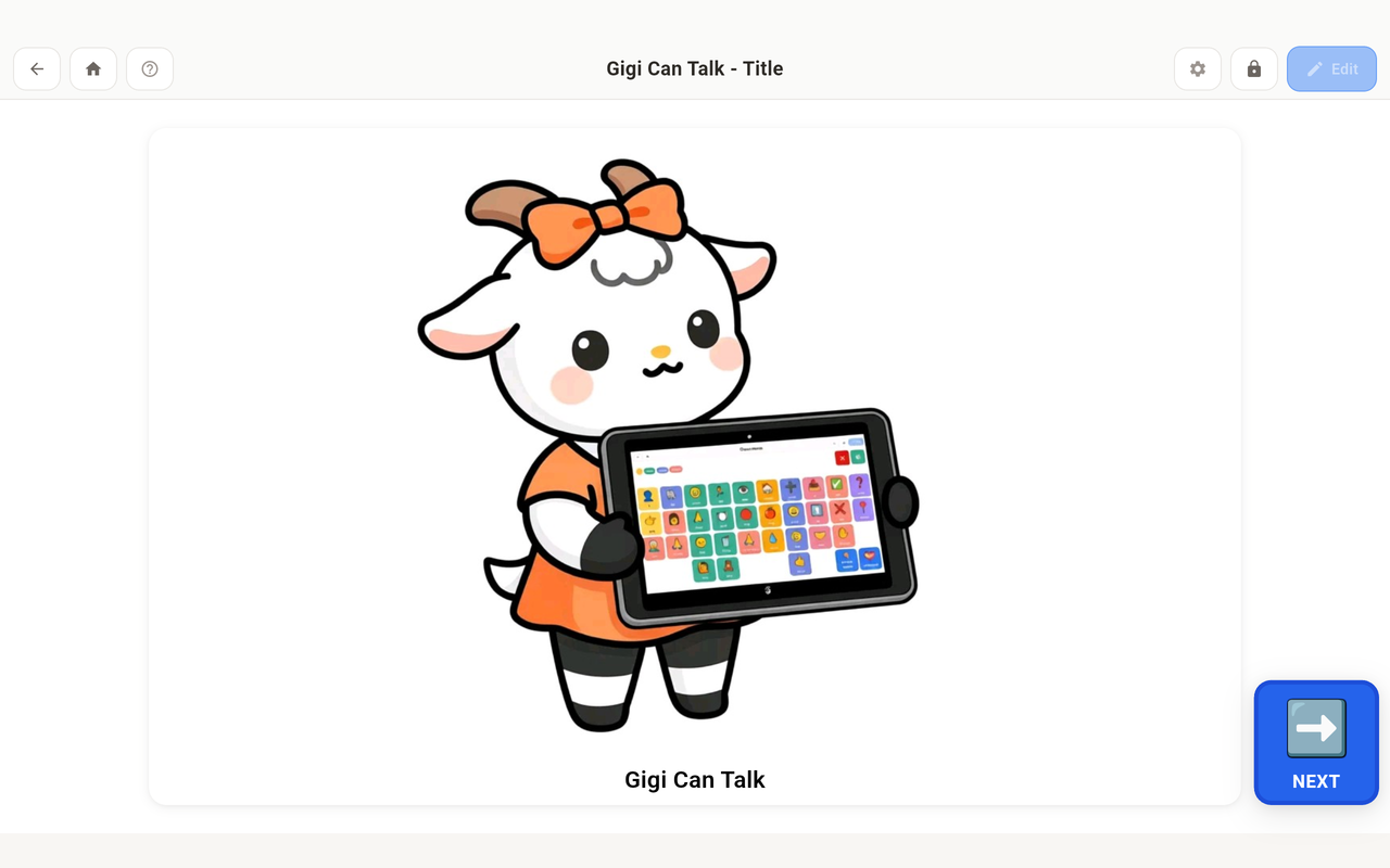 Gigi Can Talk story in the nanoGOAT app.
